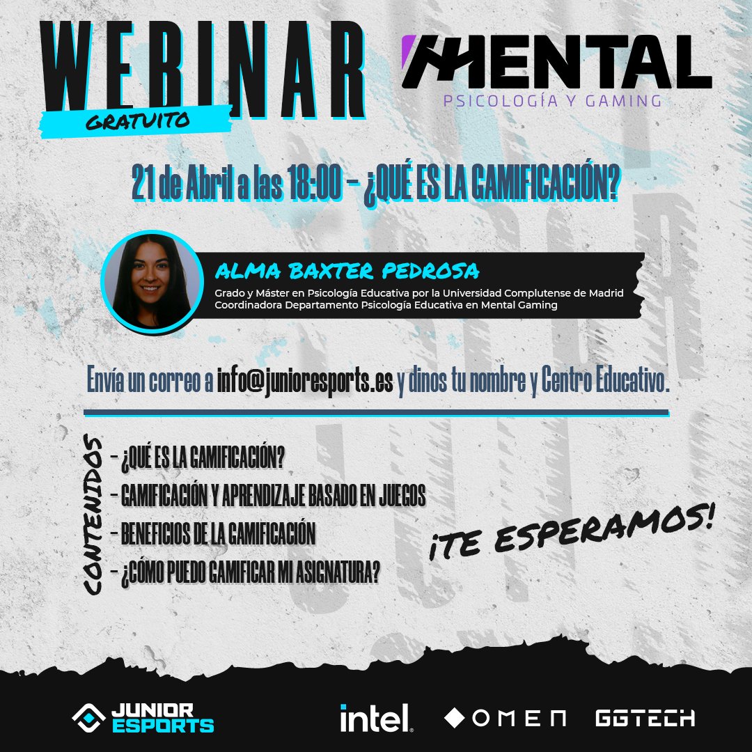 JUNIOResp_es's tweet photo. El 21 de abril tendrá lugar un Webinar online y gratuito sobre la GAMIFICACIÓN junto a Alma Baxter de @mentalgamingpro.

👉 https://t.co/uth4ArtvWi

#claustrovirtual #gamification #JUNIOResports https://t.co/7fulefKKay