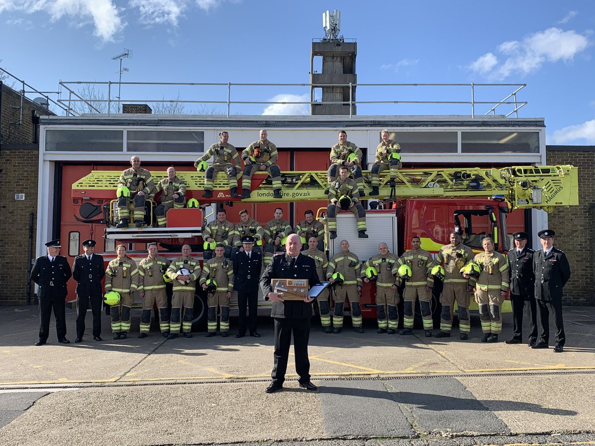 HaringeyLFB's tweet photo. A #fantastic send off for StnO Mc Partland this morning.

#Completing his final Roll Call after a 27 year #career with @LondonFire.

From all of us in #Haringey, we wish you the very best in your #future endeavours and thank you for your #service.

You’ll be missed #Gov

👨🏻‍🚒🎖🪓🤝 https://t.co/PhnexaECFS