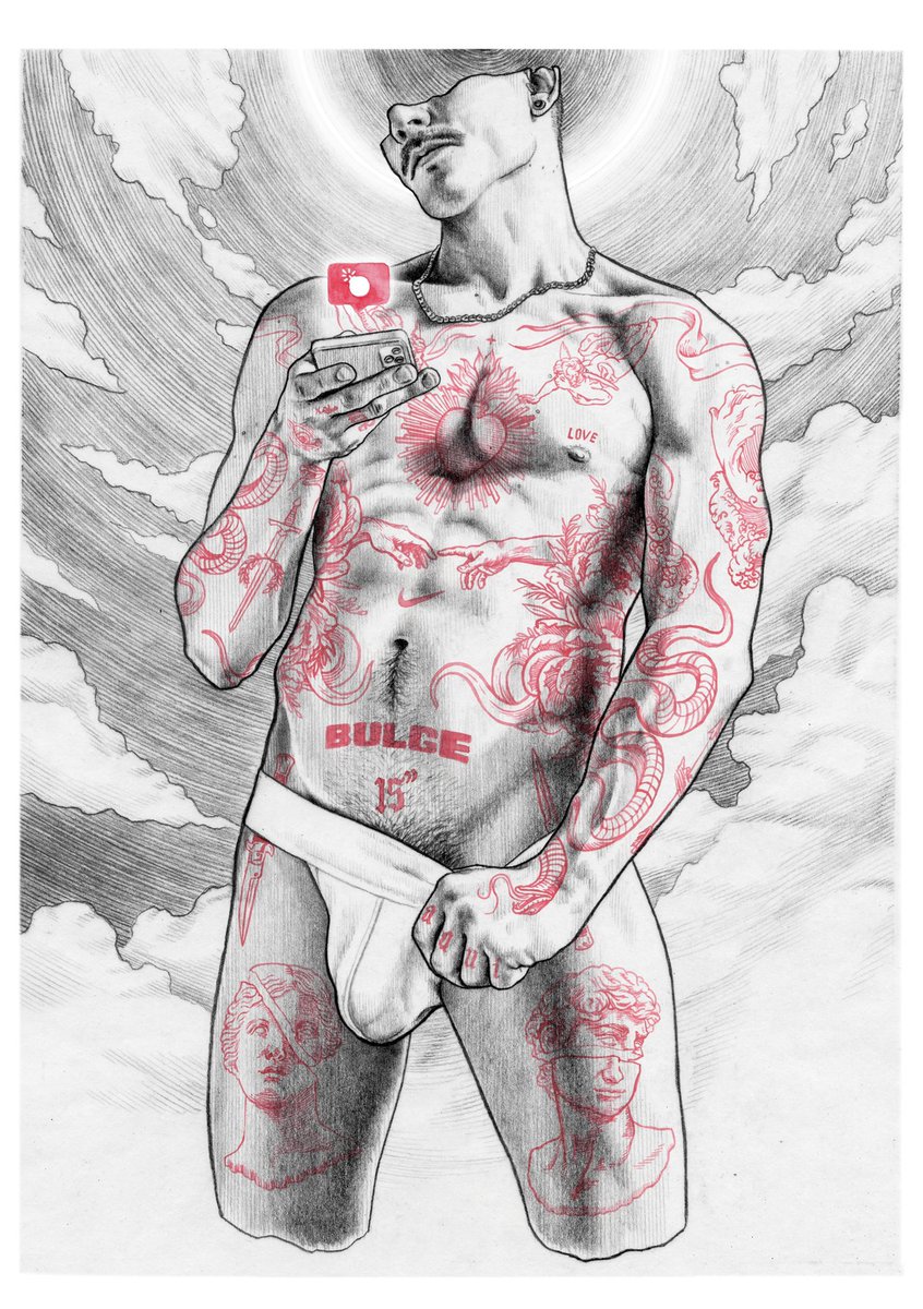 • BULGE 15”• 
Ilustración para el último fanzine de La Federica y @ManoMartinez . Os esperamos hoy y mañana para la presentación.

#bulge #gaybarcelona #sendnudes