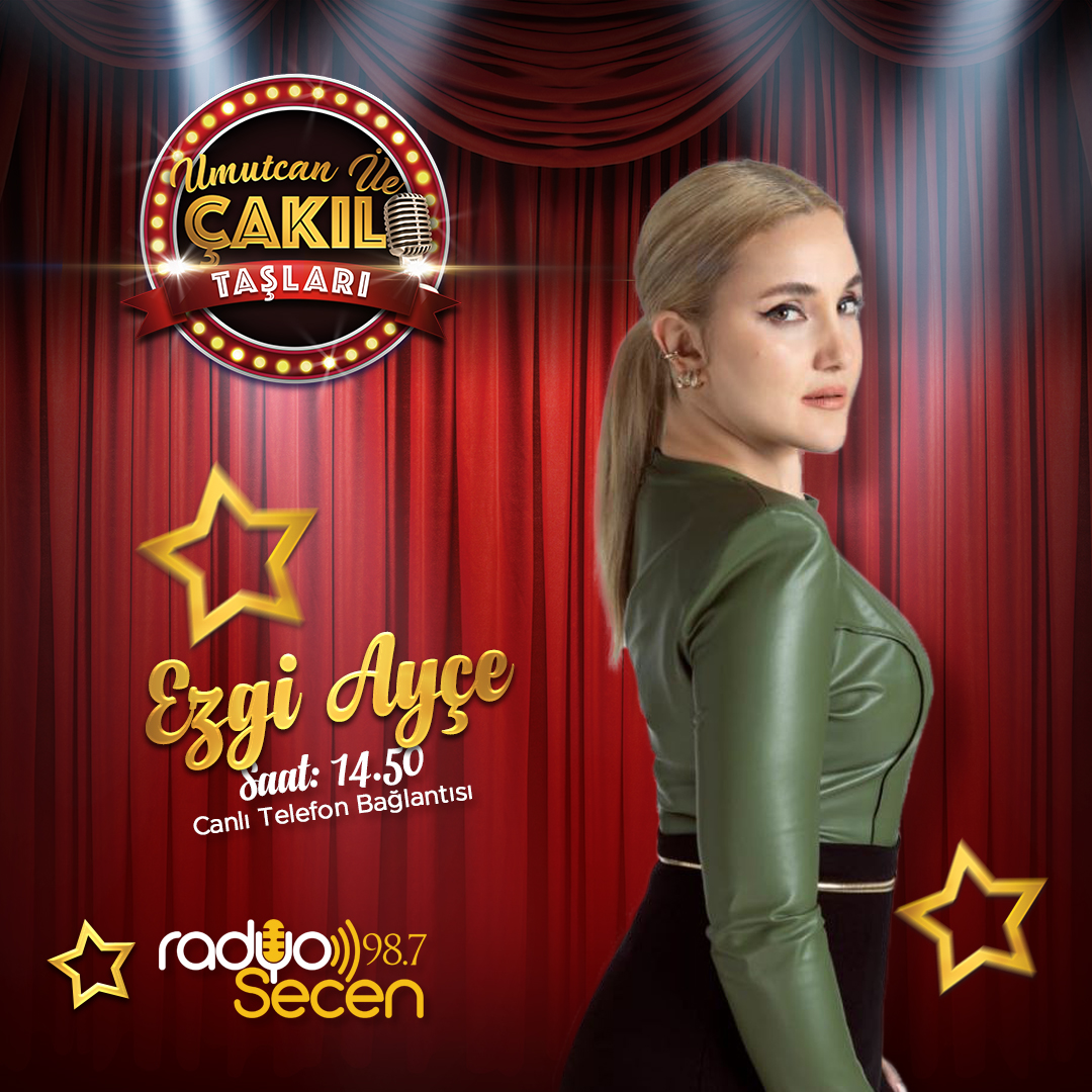 📍"Umutcan ile Çakıl Taşları" Canlı telefon bağlantısında konukları
Ezgi Ayçe - 14.50

Müzik dolu sohbetleri kaçırmayın 😊

📆 02 Nisan Cumartesi
🎧 12.00-14.30
☎️ 0530 151 20 69
radyosecen.com