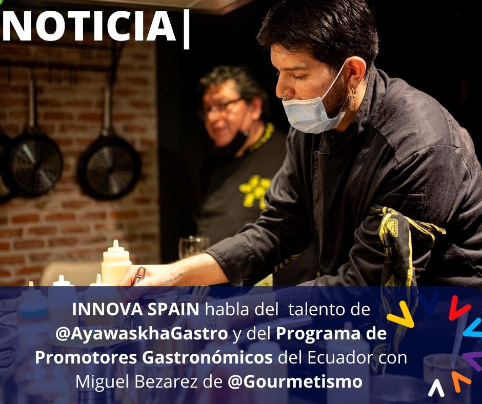 EmbajadaEcuESP's tweet photo. 𝗚𝗔𝗦𝗧𝗥𝗢𝗡𝗢𝗧𝗜𝗖𝗜𝗔𝗦 🇪🇨 |
Nuestro Chef Miguel Ángel Méndez de  Ayawaskha Gastro es noticia en #InnovaSpain, que habla con Miguel Bezares, creador digital de @itsgourmetismo  del Programa de Promotores Gastronómicos honoríficos del Ecuador...
📲https://t.co/ImFEIXLCvZ https://t.co/vMwe23Rw4A