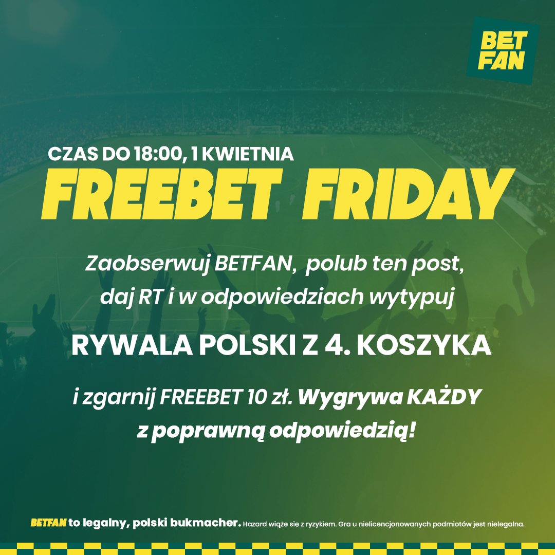 BETFANPL's tweet photo. #KONKURS #WorldCupDraw #bukmacherzy

Zaobserwuj @BETFANPL✅, polub post, daj RT🔄, a w odpowiedziach wytypuj, na kogo trafimy z 4. koszyka! Każdy z poprawnym typem zgarnie FREEBET 1️⃣0️⃣ zł 🤑 - czas do 18!⏰

Kanada🇨🇦
Kamerun🇨🇲
Ekwador🇪🇨
Arabia Saudyjska🇸🇦
Ghana🇬🇭
Ktoś z baraży👀 https://t.co/TFIBUU4ngU