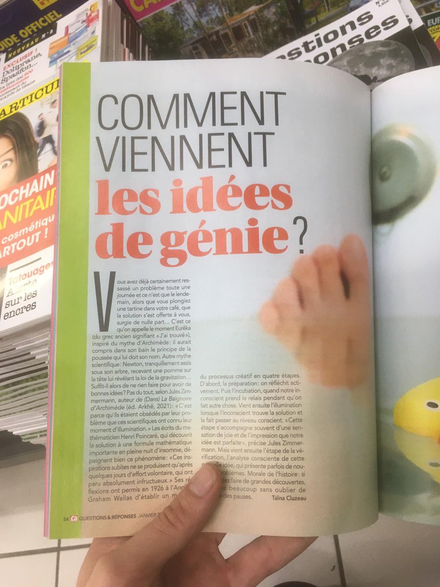 Comment viennent les idées de génie ? De Newton à Poincaré. De la Baignoire d'Archimède à nos propres idées sous la douche 🚿💡
Mon livre « Dans la Baignoire d'Archimède » publié chez <a href="/ArkheEditions/">Arkhê</a> est mis à l'honneur dans le dernier numéro de <a href="/caminteresse/">Ça M'intéresse</a> 😊📰 #créativité