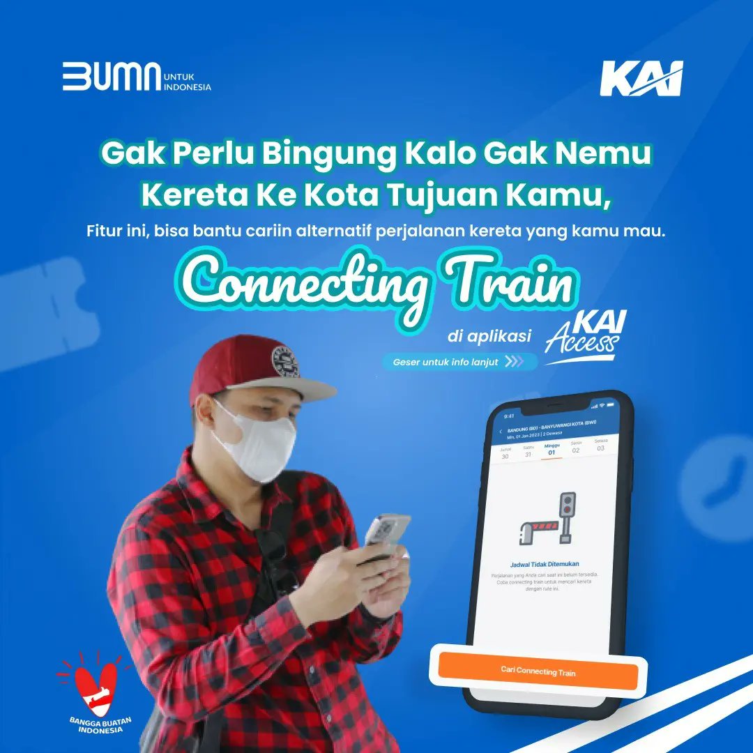 keretaapikita's tweet image. Fitur Connecting Train KAI Access

#Railfriends, manfaatkan fitur baru #KAIAccess connecting train untuk mendapatkan alternatif perjalanan kereta yang kalian mau ke kota tujuan kamu.