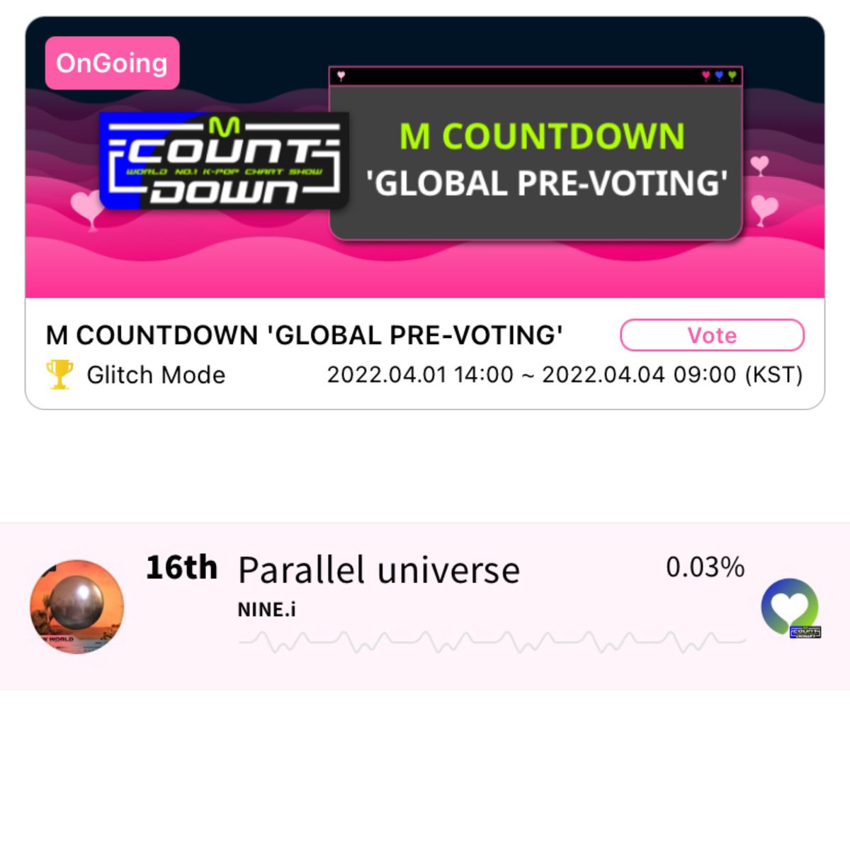 nine_ibrasil's tweet photo. Pré- votação pro M COUNTDOWN começou, você já pode ir votar

whosfan: 🔗 https://t.co/snT7BXN2x9

M COUNTDOWN: 🔗 https://t.co/uY80zExS7J

#나인아이 #NINEi https://t.co/Bg2EZCxgiE