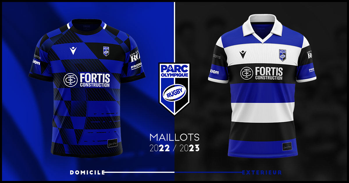Nouvelle création pour le @parcolympiquerugby 

🏠 Maillot domicile
Référence au #stadeolympique 

➡️ Maillot extérieur 
Référence aux premiers chandails du club

#rugbyquebec #MTL #jerseydesign