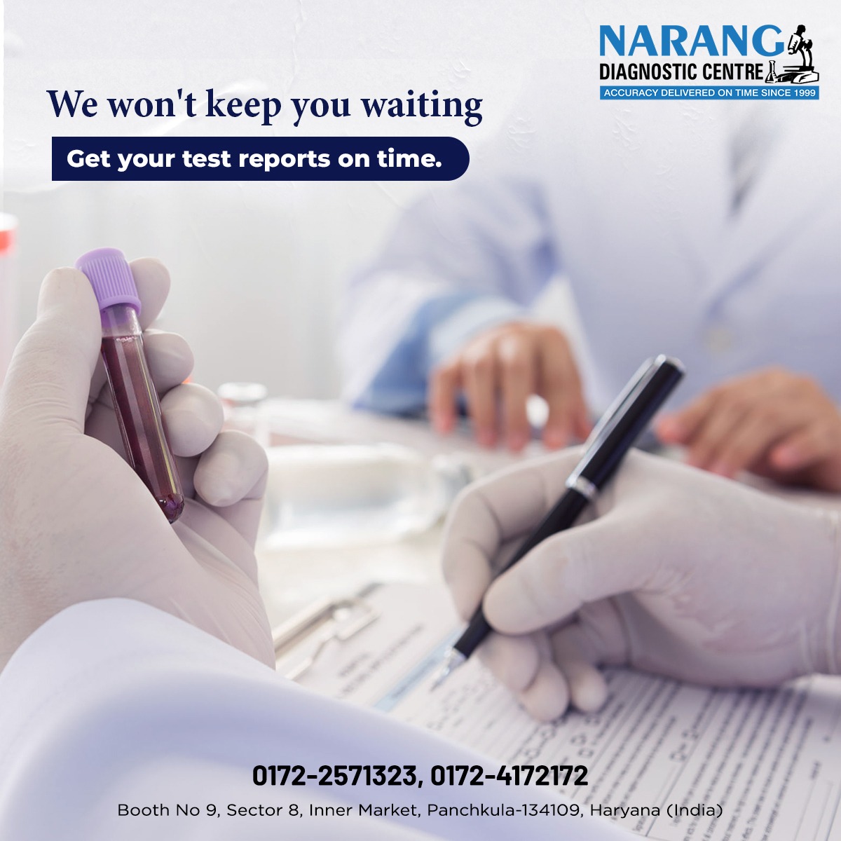 We won't keep you waiting. Get your 𝐫𝐞𝐩𝐨𝐫𝐭𝐬 on time. !
#𝐍𝐚𝐫𝐚𝐧𝐠𝐃𝐢𝐚𝐠𝐧𝐨𝐬𝐭𝐢𝐜𝐂𝐞𝐧𝐭𝐫𝐞 offers 𝐁𝐞𝐬𝐭 𝐃𝐢𝐚𝐠𝐧𝐨𝐬𝐭𝐢𝐜 𝐬𝐞𝐫𝐯𝐢𝐜𝐞𝐬 to our patients.

Book Your Test Now- 0172-2571323 or 0172-4172172 

#Diagnosticcentre #Trusteddiagnosticcentre