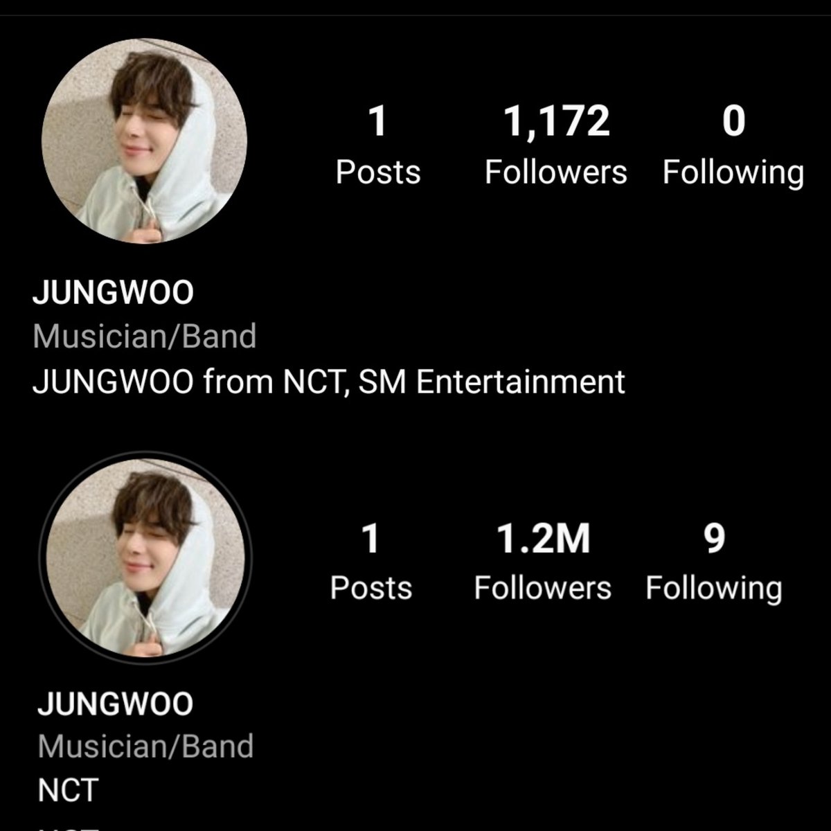 ohahpotato's tweet image. man deadass removed sm entertainment on his bio after gaining 1M followers lmfao