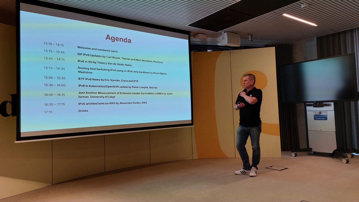 IPv6_BE's tweet photo. Carl @CarlWuyts is kicking off the 13th IPv6 Council 🥳 #ipv6 #telenet https://t.co/xt2TQjkYci