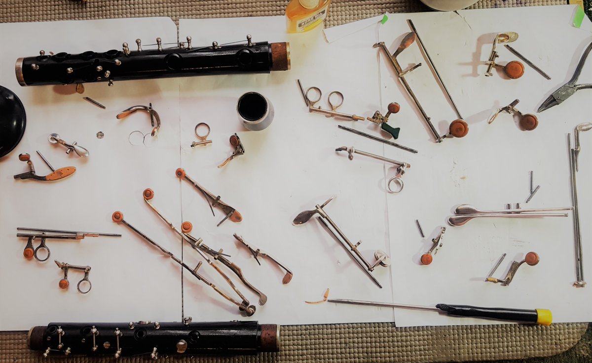 BoothsMusic's tweet photo. As the area's leading woodwind specialist, Tony offers thorough overhaul and restoration work to a high professional standard. #woodwind #woodwindrepairs #instrumentrepairs #instrumentservice #clarinet #saxophone #flute #oboe #bassoon #piccolo #repairs #restoration #bolton https://t.co/njTR0nPlJ1