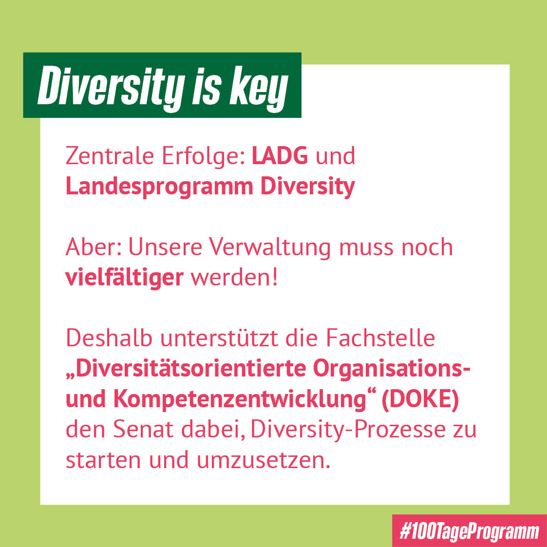 GrueneFraktionB's tweet image. #Diversity is key - das gilt auch für die Verwaltung! 👩‍💼Dafür gibt es nun eine neue Fachstelle, die den Senat bei Prozessen hin zu mehr #Vielfalt unterstützt. Ein guter Schritt und Erfolg im #100TageProgramm. 

#vielfältigeVerwaltung
