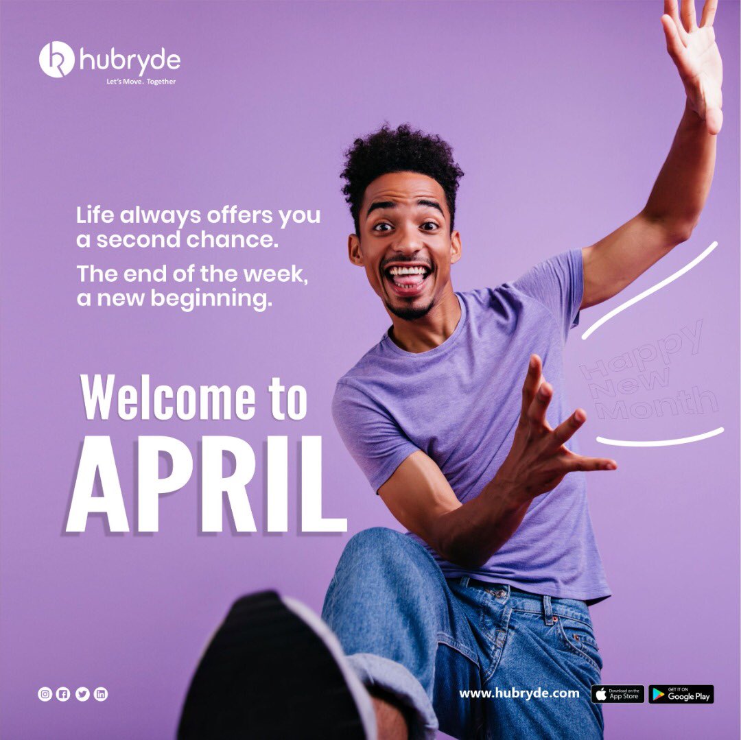 With every new month comes a new beginning and an opportunity to try again. 

Welcome to April

#HappyNewMonth #Hubryde #Bushailing #April #AprilFoolsDay