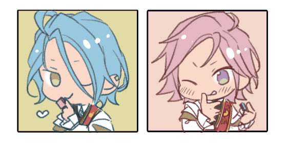 二人のポーズはブリデで配ったチロルチョコから 