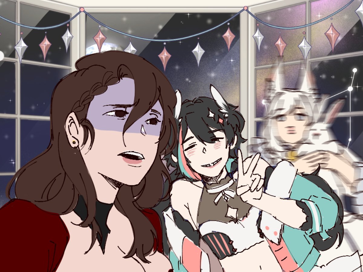 CatSeta's tweet photo. I found an old photo of us from 4 years ago when we were all still human 😂🙏
sums up what usually happens in our freetalk streams
not much has changed between us, only grew closer
#CathIllust #jouvanyart #ARIAriART #At3lier https://t.co/8wJ3jmiBH8