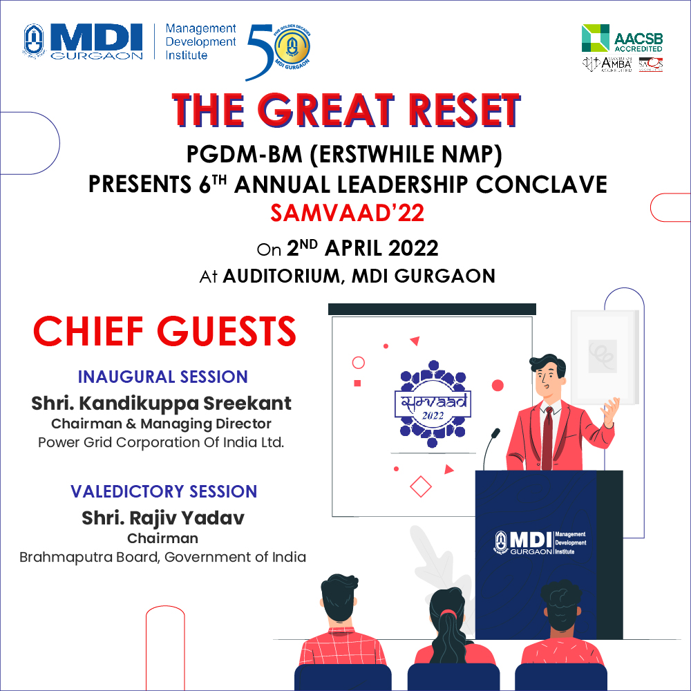 MDIGurgaon's tweet photo. A #business #colloquium is being organised by the participants of the 18-month full-time PGDM-Business Management programme at MDI Gurgaon. 

A platform of four panels will share #ideas among leaders from various domains across the #country. https://t.co/q8ZpWmrv8f