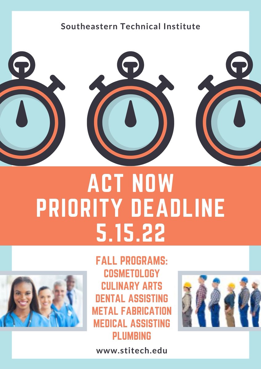 Southeast_Tech's tweet image. Act Now for September and avoid the waitlist! Get info, set up a tour or apply online: stitech.edu #BackToSchool #AdultEducation #NewCareer