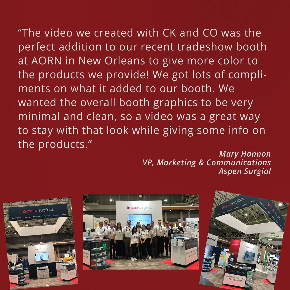 Trade shows are back - want to use video at your next event? Check out this feedback from Aspen Surgical about their in-booth video loop.