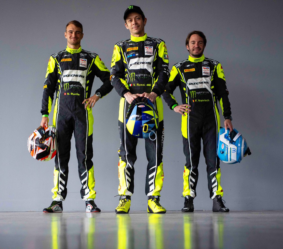 nico_mueller's tweet photo. yellow squad ready for action 🎾🚀

if we’re as fast as we’re bright - we’ll be just fine 😂👌🏼

#nm51 #fullpull #audisport #wrt #vr46 #teamwork #passion https://t.co/BC5U8VYV9N