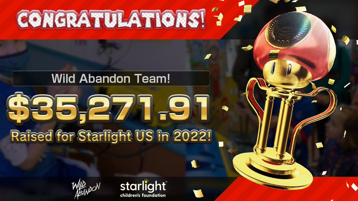 An ASTOUNDING $35,271.91 raised in our 2nd year of partnering with <a href="/StarlightUS/">starlightUS</a> benefitting seriously ill children across the US in March. AMAZING! We are so incredibly proud of all who helped raise money and awareness for the event! Thank you, again, for everything in 2022!