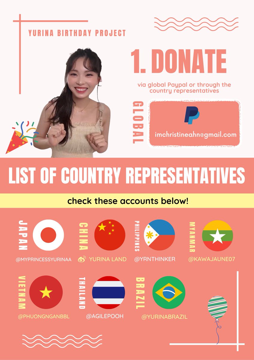 YurinaUnion's tweet photo. B-day Presents for Yurina!🎁🥳

Help us reach 650,000 Yen for her birthday ads and presents on June 19!

Help us with this project by donating any amount through the accounts listed below!

#BirthdayProjectForYurina #KawaguchiYurina #카와구치유리나 #유리나 #川口ゆりな #YURINA https://t.co/wClymq2Cup