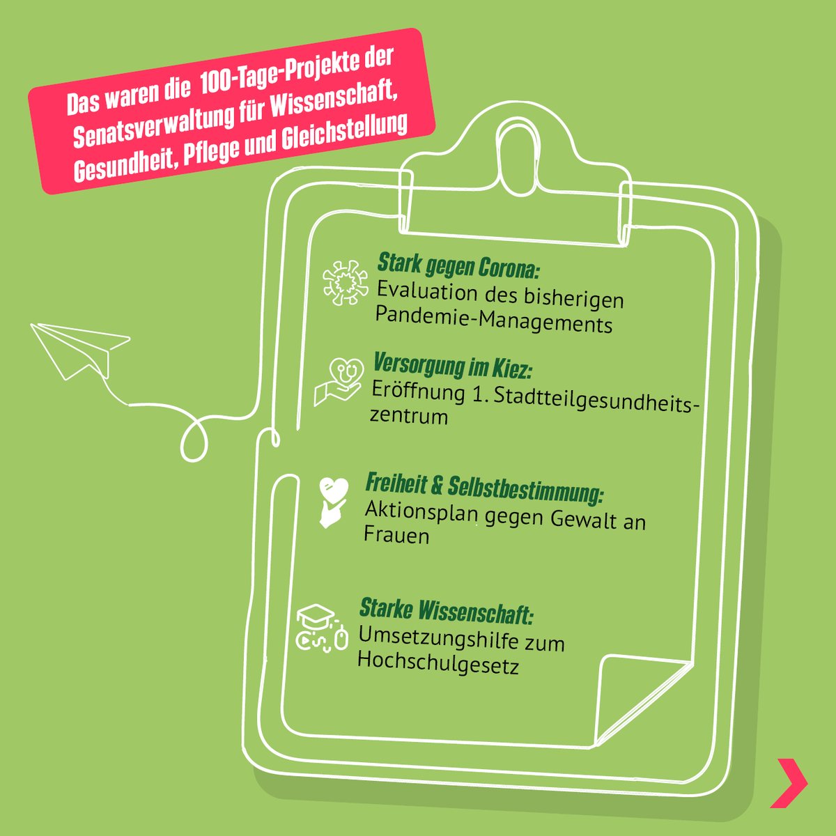 gruene_berlin's tweet image. Unsere drei grünen Senator*innen haben sich ein ambitioniertes #100TageProgramm überlegt. Die Bilanz nach 100 Tagen zeigt: sie haben geliefert! Wir schauen uns heute an, welche Ziele alle erreicht wurden 💪💚
Hier: @SenWGPG 
 und unsere Senatorin Ulrike Gote.
 👇(1/2)