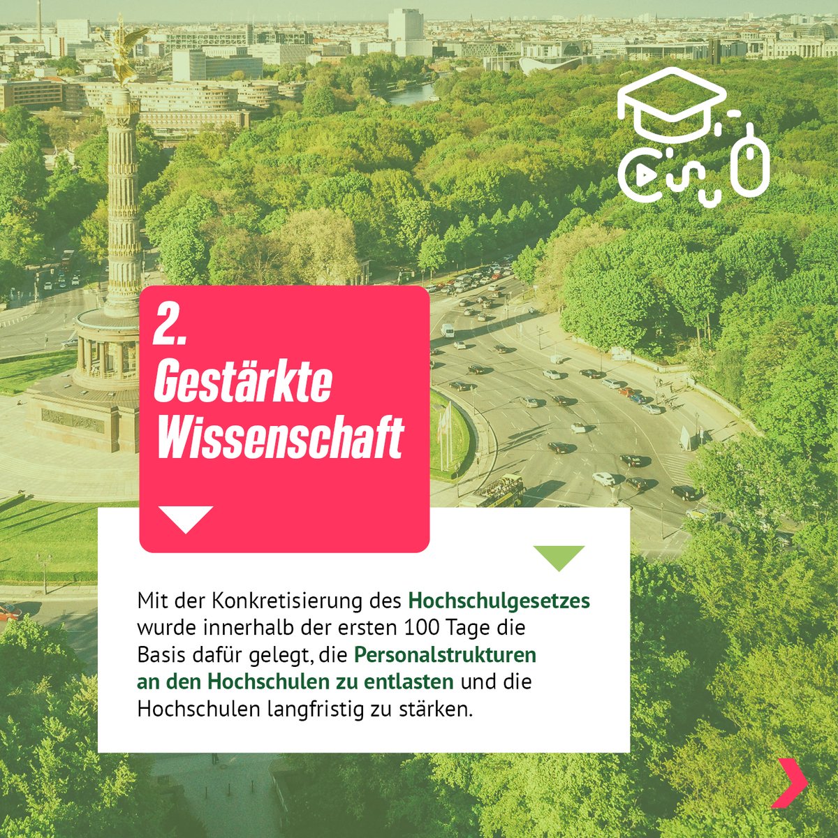 gruene_berlin's tweet image. Unsere drei grünen Senator*innen haben sich ein ambitioniertes #100TageProgramm überlegt. Die Bilanz nach 100 Tagen zeigt: sie haben geliefert! Wir schauen uns heute an, welche Ziele alle erreicht wurden 💪💚
Hier: @SenWGPG 
 und unsere Senatorin Ulrike Gote.
 👇(1/2)