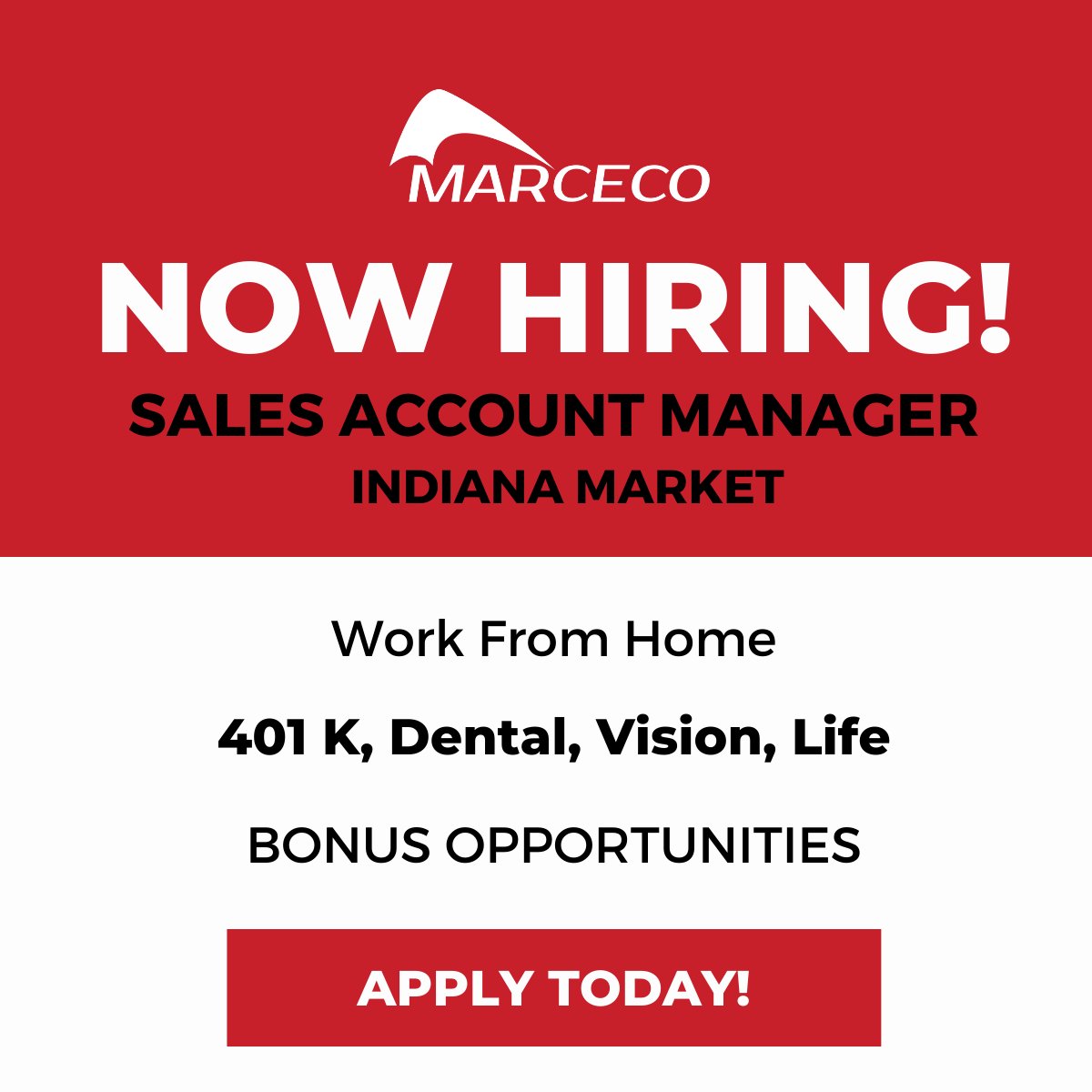 We are Hiring!

Marceco is looking for a new Sales Account Manager for the Indiana Market.

If you or someone you know is self-motivated, loves relationship building and passionate about the wireless industry - Apply Today!

<a href="/D_Mallo/">DeShawn Mallory</a> 

#NowHiring #Indiana

indeed.com/jobs?q=Marceco…