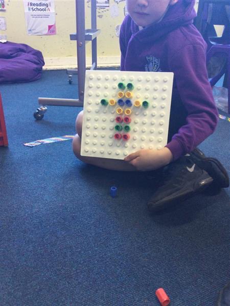 MissRGordon's tweet photo. P5 spent some time this week finishing off our block on Symmetry. We were working on completing and creating symmetrical patterns with 1 or more lines of symmetry. We loved using the Numicon pegs and mirrors to be successful with this🤩📏🪞 @TEAMUphallPS https://t.co/sDZjcBz2dK