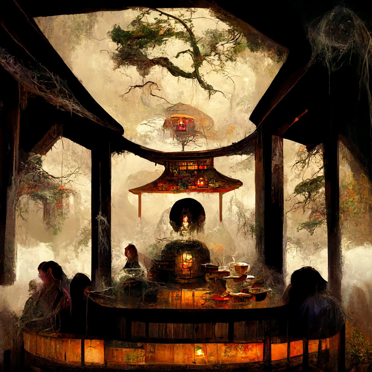 JDaff0's tweet photo. Another art created on @midjourney ! Loving this so much!
The Teahouse of the Spirits #midjourney https://t.co/IZF0DjGzKd