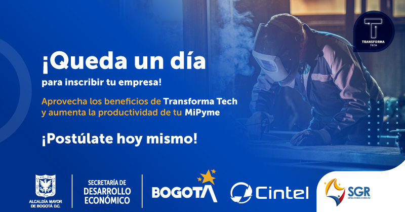 SENAComunica's tweet photo. 📚📘🤓 ¡Atención MiPymes de Bogotá!
✅ Últimos días de convocatoria #TransformaTech. No dejes pasar la oportunidad de aumentar la productividad y competitividad de tu empresa a través de la tecnología.
Incríbete 👉 https://t.co/YH6uaJIjlR https://t.co/nL7snH0thr