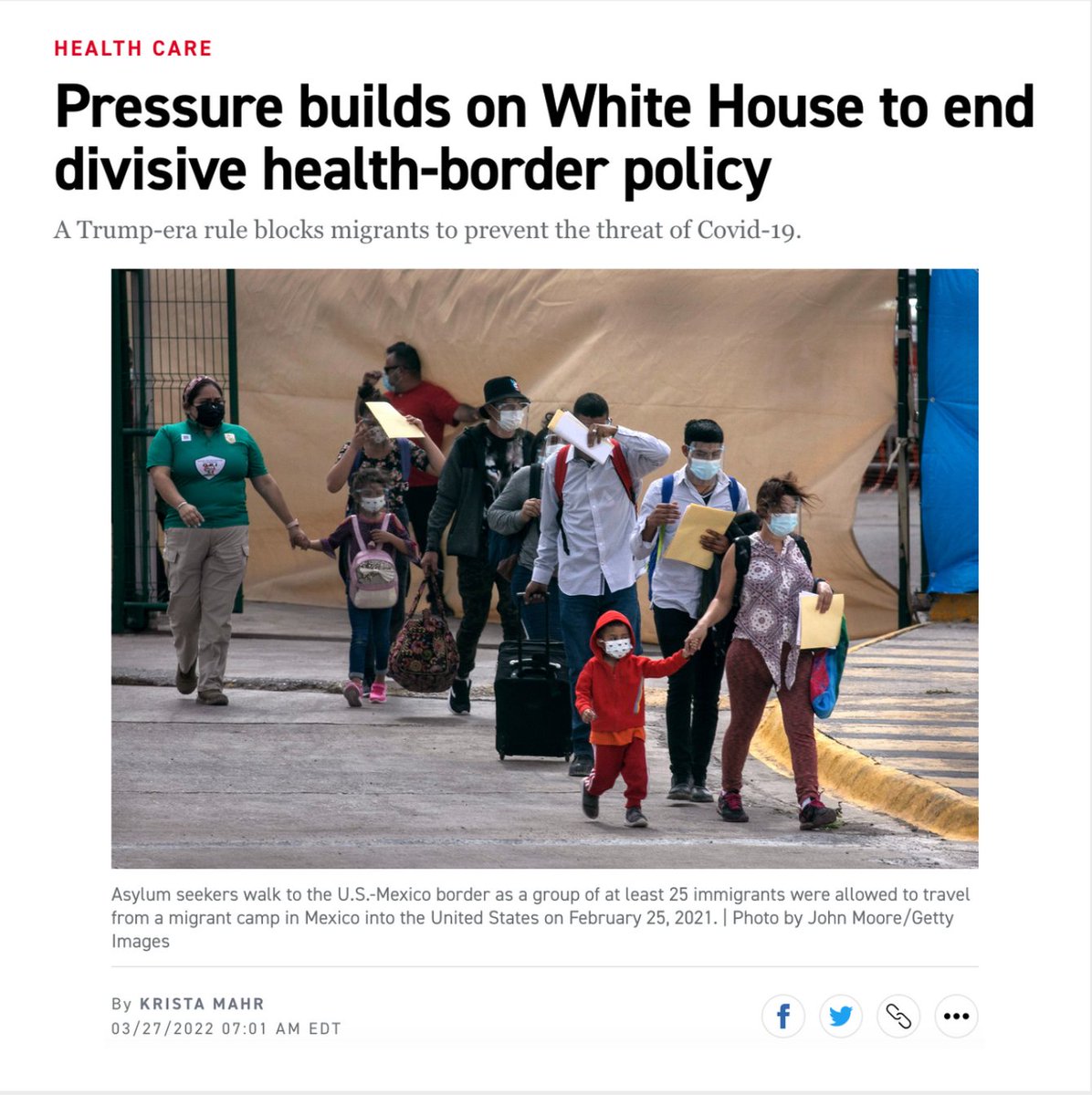 PFMH_Columbia's tweet photo. With over 1.7 million individuals turned away and 9,000 incidences of kidnapping, torture and other attacks against expelled, @ColumbiaPopFam Director Monette Zard notes how troubling it is that "public health has been weaponized" on this @politico piece
https://t.co/nrroVfgHes https://t.co/03nzpEymuw
