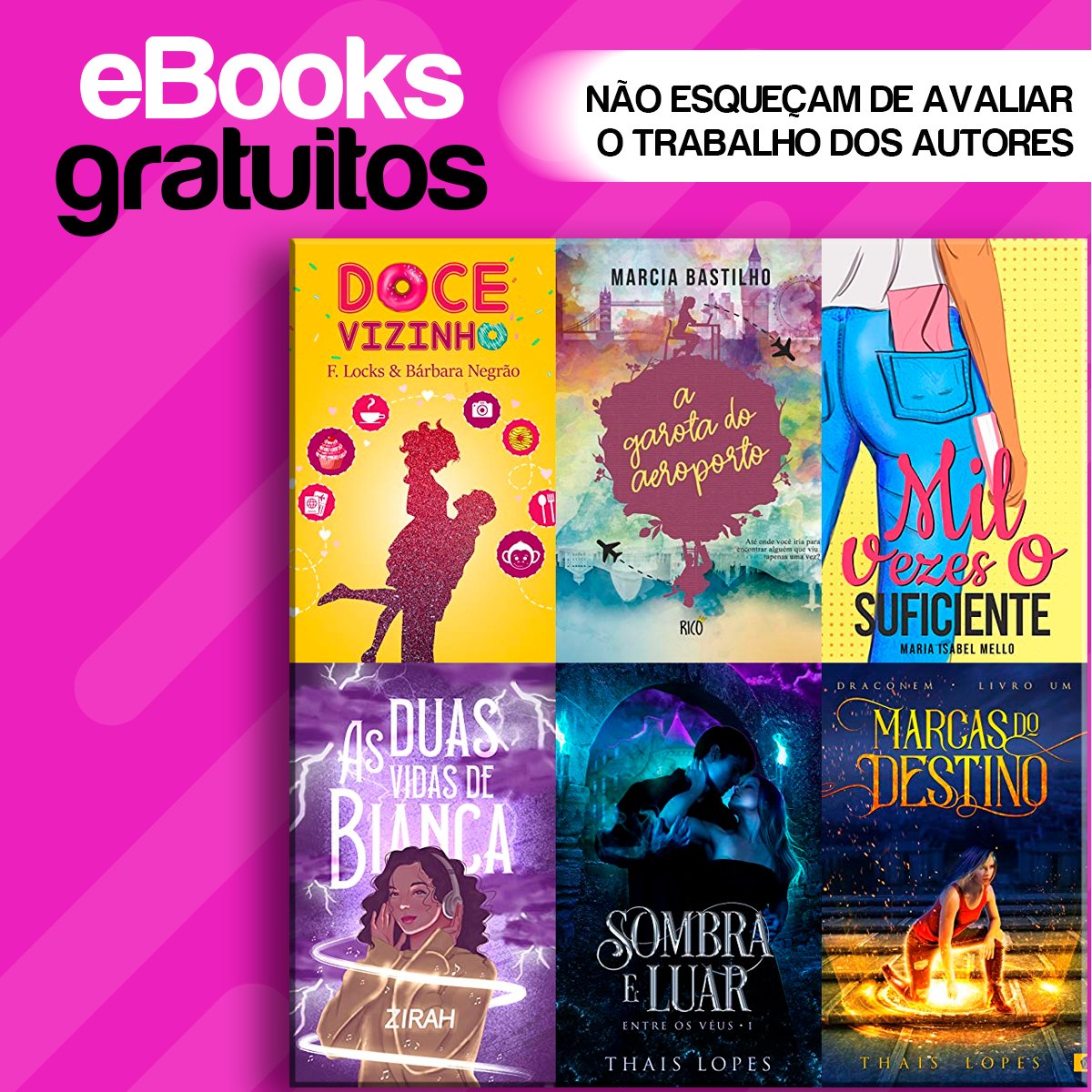 911Literatura's tweet photo. 📌 THREAD - eBooks gratuitos de hoje!

➖ Doce Vizinho: https://t.co/f773ENKx3V

➖ A garota do aeroporto: https://t.co/8Dj6je8sx4

➖ Mil Vezes o Suficiente: https://t.co/6SCRqxEiRA https://t.co/JljSOfsdkG