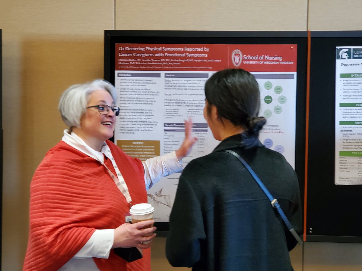UW_DeanScott's tweet photo. @UWNursing Professor Kris Kwekkeboom presenting her important symptom science research to advance the knowledge needed for cancer caregivers at #MNRS2022. #BNCL. https://t.co/7EJ1vEO8Fp