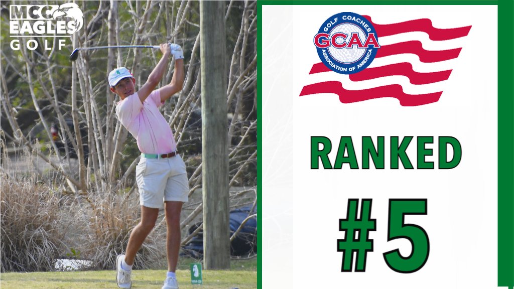 RANKED. <a href="/MCCEaglesGolf/">MCCEaglesGolf</a> comes in at #5 in this weeks Golf Coaches Association of America NJCAA DII Collegiate Golf poll.  For the complete list go tohttps://collegiategolf.com/coaches-poll/njcaa-division-ii  
#mcceagles
#findyourwings