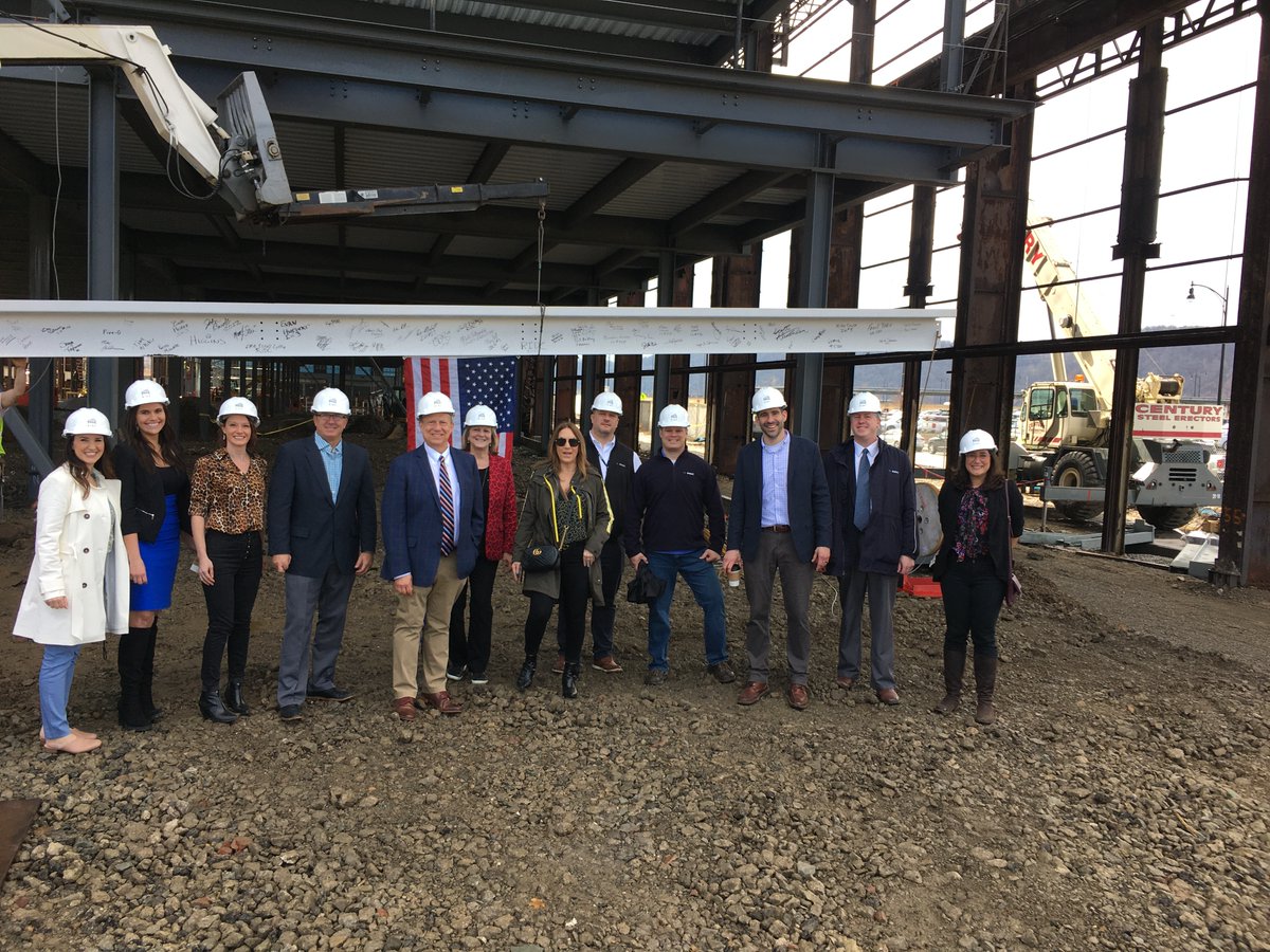 RIDC_SWPA's tweet photo. The final steel beam has been raised into place at #RIDCMill19’s third building! Thank you @ACE_Fitzgerald, @PADCEDnews Acting Secretary Neil Weaver, @CoreyOConnorPGH and our construction team for joining us at our beam signing and placement ceremony yesterday. https://t.co/Ip0zeR384O