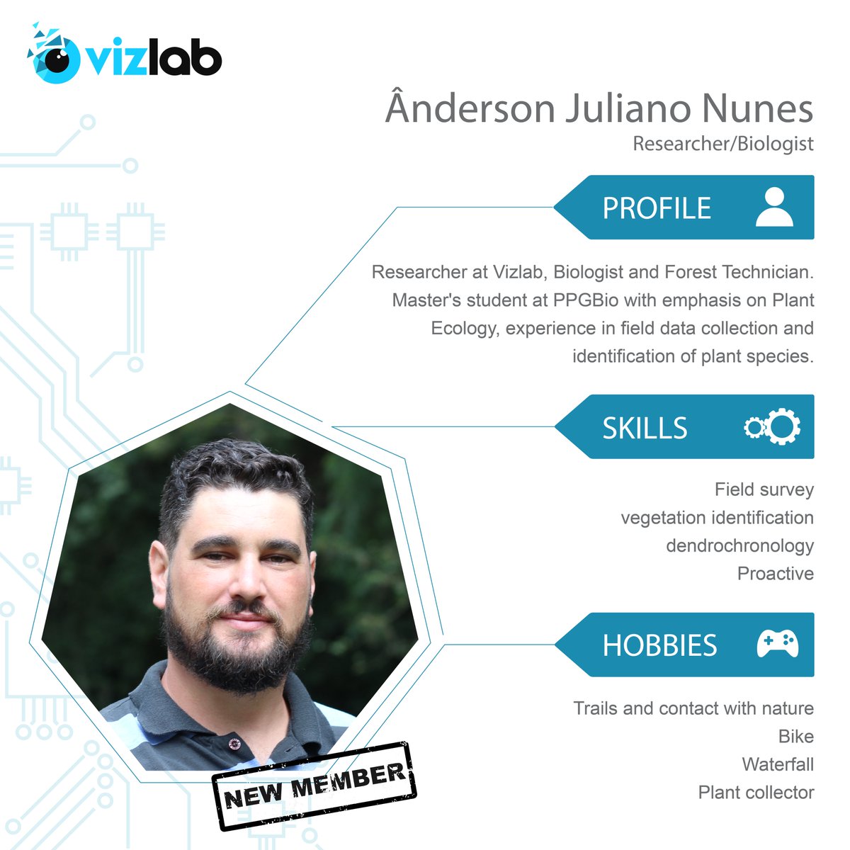Meet a new member of the Vizlab team: Ânderson Juliano Nunes. Check out his profile!🤓👏 Welcome Ânderson! 😎👏

#vizlab
#vizlab
#geoinformatics
#virtualreality
#xreality
#unisinos