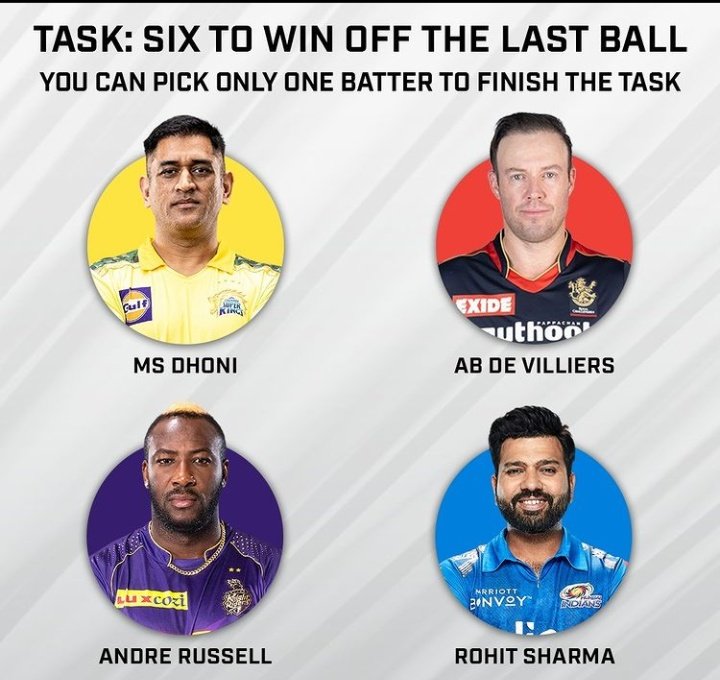 IPL2022Season's tweet photo. You Can Only Pick One 🕐
Show Your Love For Your Favourite Player ☺️

#MSDhoni #IPL2022 #Cricket #TATAIPL #CSKvKKR https://t.co/9Fdh2JvNSQ