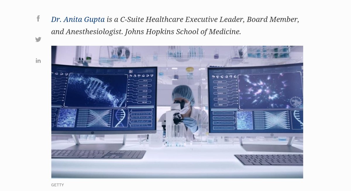 MrsMichelleLIM's tweet photo. 🏥😷The Future Of Health: Three Healthcare Trends For 2022
Dr. Anita Gupta is a C-Suite Healthcare Executive Leader, Board Member, and Anesthesiologist. Johns Hopkins School of Medicine
https://t.co/JskVXfKt9P
https://t.co/fB0ApaPVB2
#Singapore @MrsMichelleLIM #healthcare #Forbes https://t.co/lFqtOa8kyV