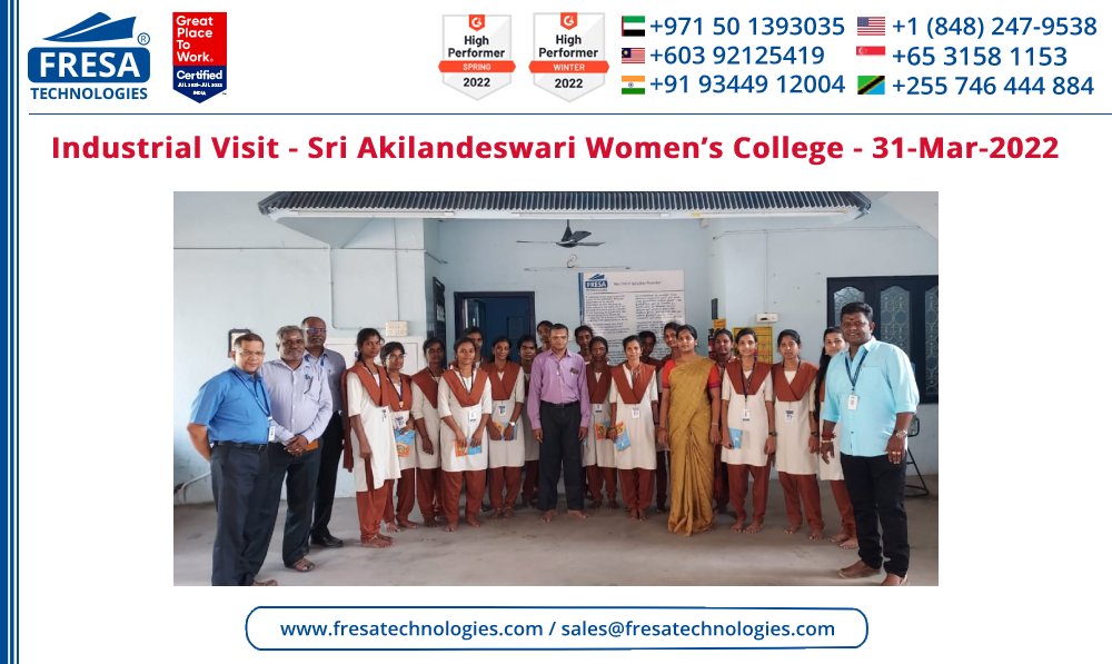 fresatechnology's tweet photo. Students from Sri Akilandeshwari College, Wandiwash have come for an Industrial Visit on 31-Mar-2022 to our Fresa Technologies Chennai Office.
#fresa #SriAkilandeshwariCollege #IndustrialVisit #BestLogisticsSoftware
#import #export #freightforwarding #softwareproducts https://t.co/xituxRJGyF