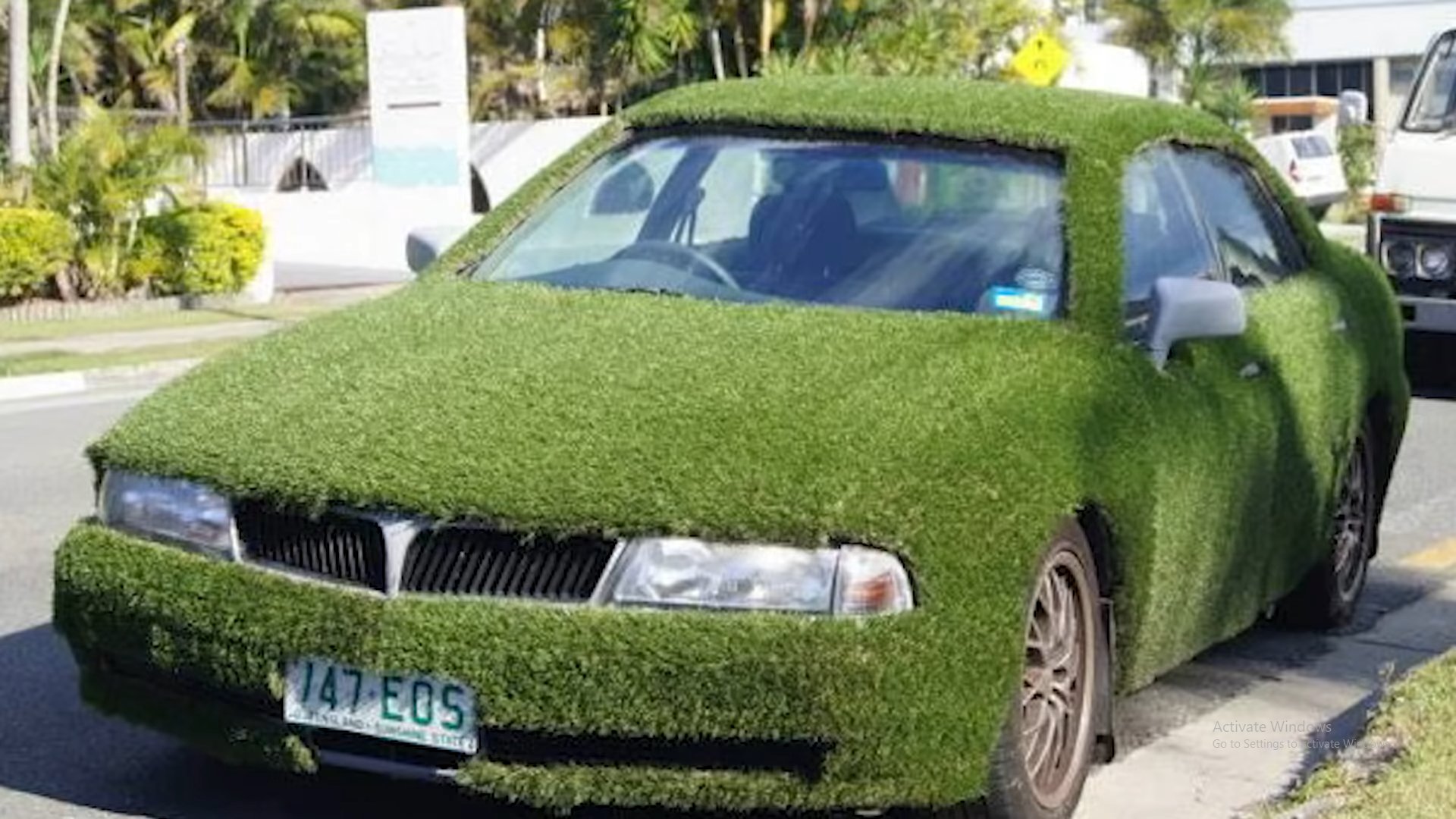 Автомобиль из травы
