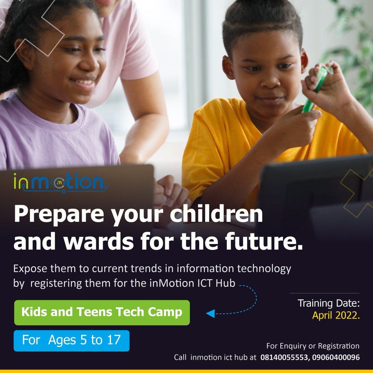 ValidProfits's tweet image. Get your kids empowered this holiday season with ict skills on our kids can code online Bootcamp. 
price is 30,000 naira  
call inmotion ict hub at 08140055553, 09060400096
#CongrattulationsOBO 
#WizkidFC 
#Debo