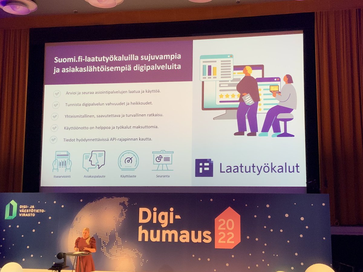 <a href="/DVVfi/">Digi- ja väestötietovirasto</a> Laatutyökalut esillä Digihumauksessa.

#Digihumaus #SujuvaSuomi