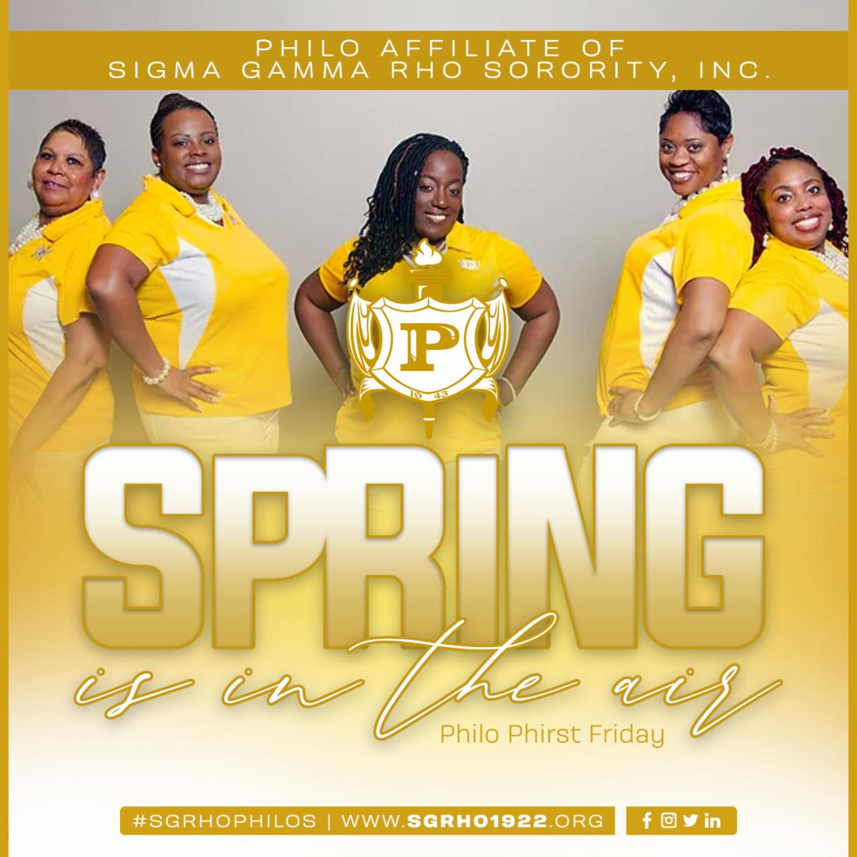 SGRho's tweet photo. Spring is in the air! Wishing our friends a wonderful Philo Phirst Friday! #SigmaGammaRho #SGRho #Philos #Greater #PhiloPhirstFriday https://t.co/o54FhMaW1P