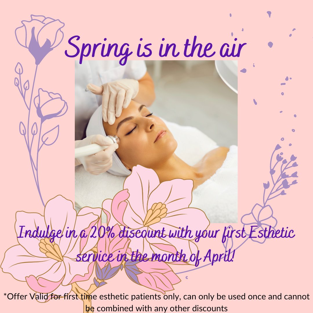 JoCo_Derm's tweet photo. Spring is a great time to begin a good skincare routine! We can help you get started by offering new esthetics patients 20% off your first service scheduled in the month of April. #jocoderm #skincare #esthetics #spring https://t.co/HLt61XTyxd