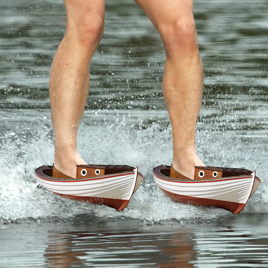 sperry's tweet photo. You asked. We listened. Who needs a boat when you have ACTUAL boat shoes?! ⛵️+👞 Made with premium fiberglass, wood, and steel, the new Sperry Hulls are exactly what you need (and they're a great leg workout). https://t.co/jLbMgJK32r