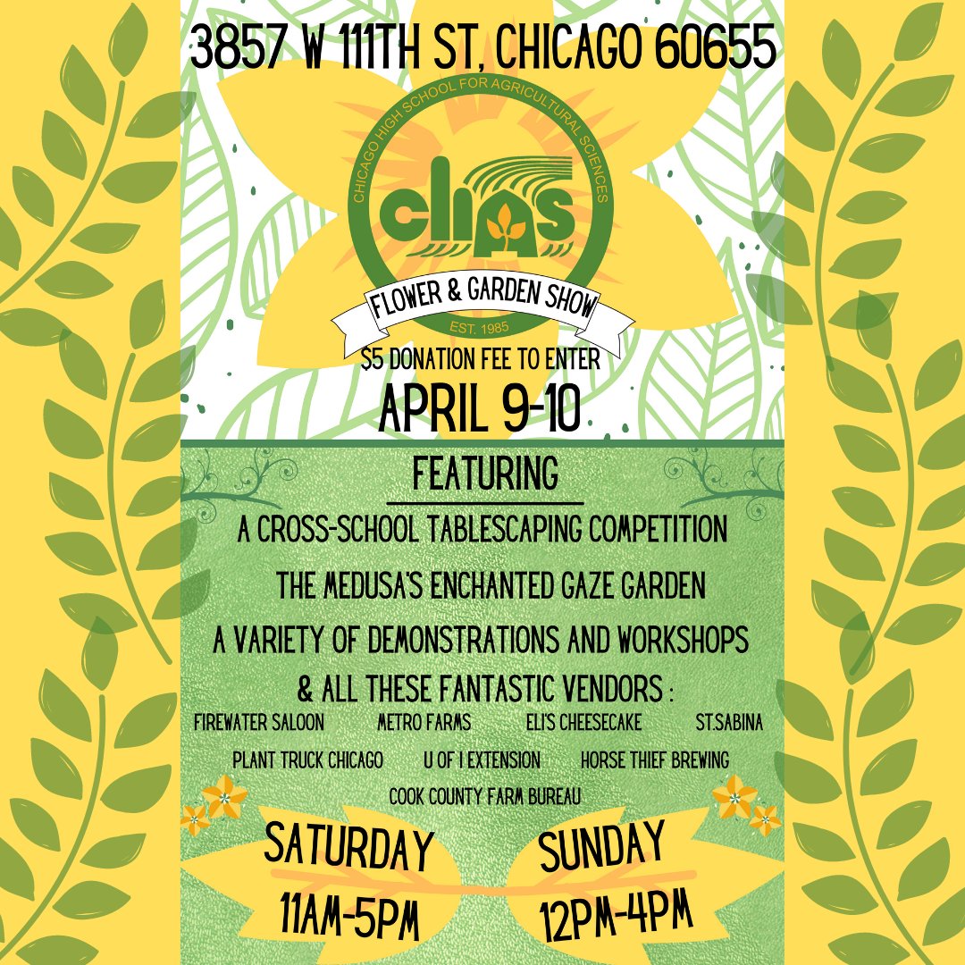 🌱 Plant Truck Chicago POP-UP ALERT! Next weekend we're heading to the <a href="/ChicagoAgHS/">Chgo HS Ag Sciences</a> Flower &amp; Garden Show. Find the truck at 3857 W 111th St. Chicago, IL on Sat. April 9: 11am-5pm and Sun. April 10: 12pm-4pm. #getgrowing