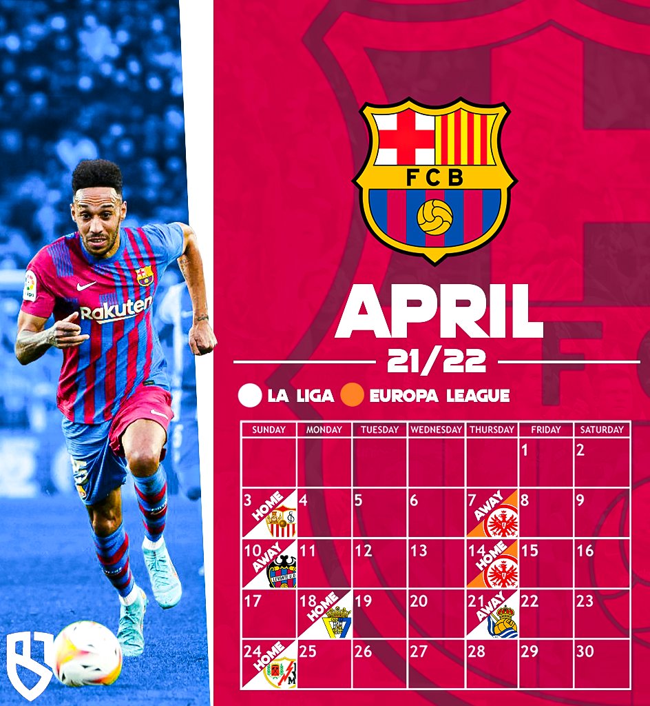 BarçaTimes on Twitter: "📆| Barcelona’s schedule in April. #fcblive 🔵🔴 ...