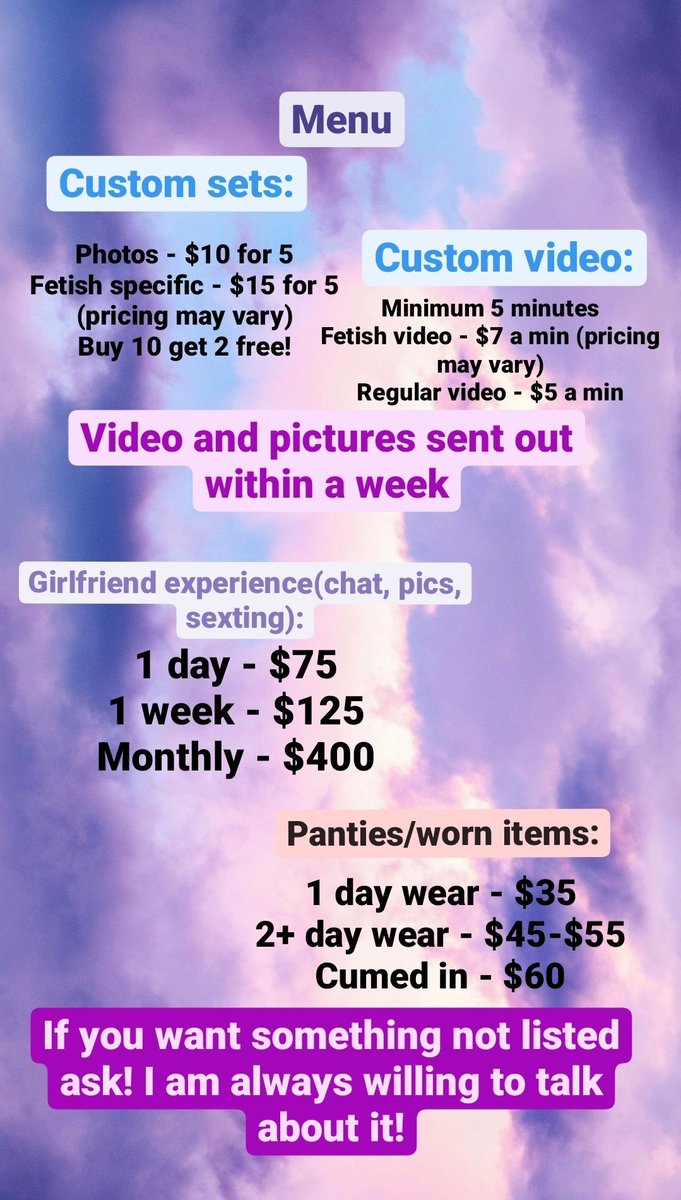 OlanaStardust's tweet photo. Here's my updated menu!! https://t.co/rGBg2SywuI