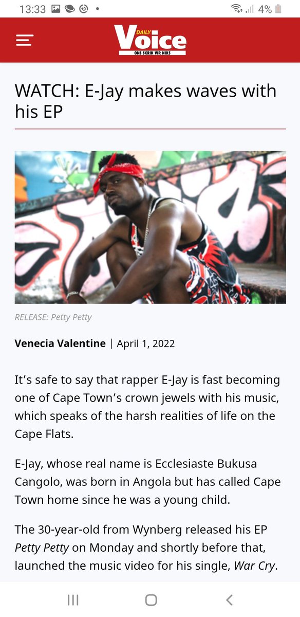 EjayCPT_'s tweet photo. Go &amp; grab a copy of Today's @DailyVoiceSA &amp; check out the kid! PETTY PETTY EP OUT NOW!! &amp; "WAR CRY" OFFICIAL VIDEO OUT NOW!! https://t.co/Tz1Te5w48z << https://t.co/bJ3WjD8jvO