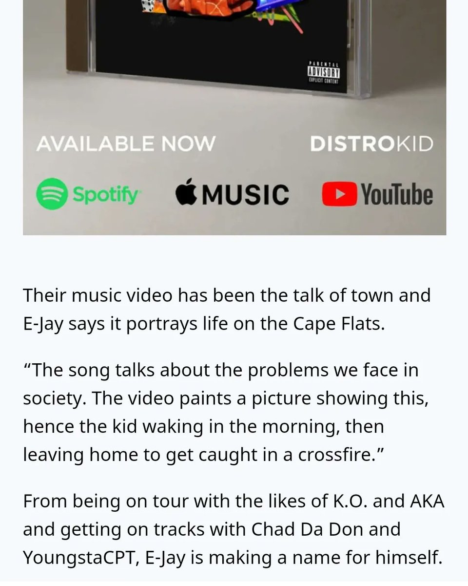 EjayCPT_'s tweet photo. Go &amp; grab a copy of Today's @DailyVoiceSA &amp; check out the kid! PETTY PETTY EP OUT NOW!! &amp; "WAR CRY" OFFICIAL VIDEO OUT NOW!! https://t.co/Tz1Te5w48z << https://t.co/bJ3WjD8jvO